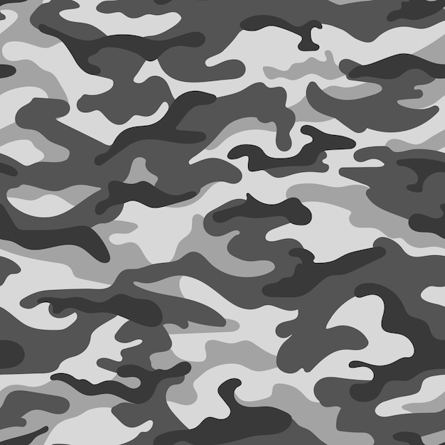 Premium Vector  Gray military camouflage seamless pattern vector