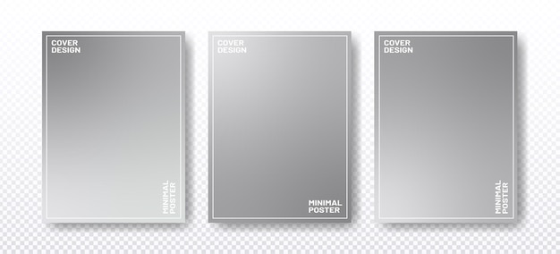 Gray minimalist modern gradient covers template set