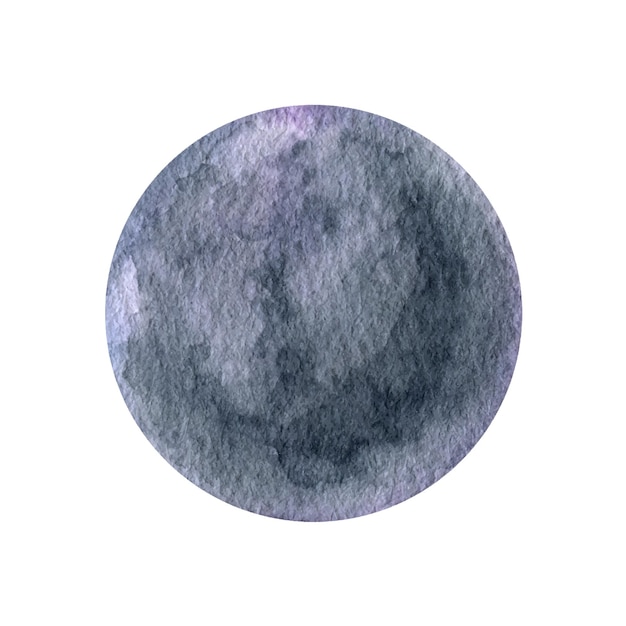 Gray moon clipart hand drawn watercolor illustration