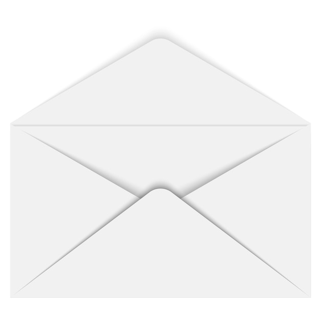 gray open envelope for letter, postcard vector