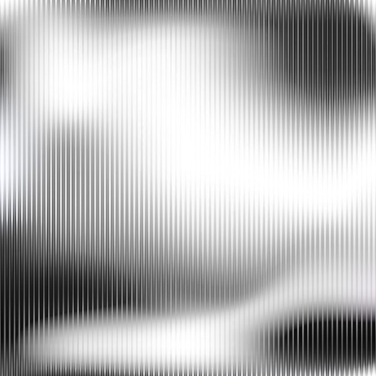 Vector gray ribbed corrugated glass texture with vertical lines and soft gradient transition vector