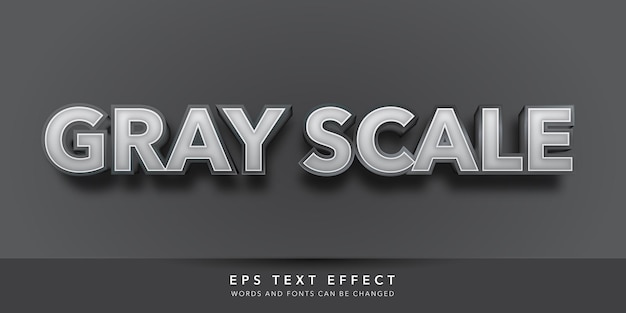 gray scale 3d editable text effect