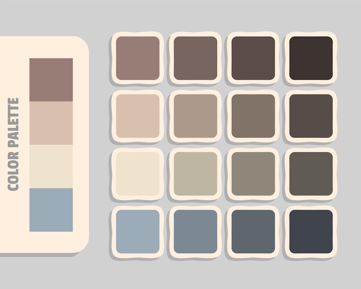 Vector gray silver bisque darkgray color palette rgb colors matching harmonious colours catalog