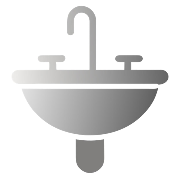 Vector a gray sink with a faucet and a hook on it