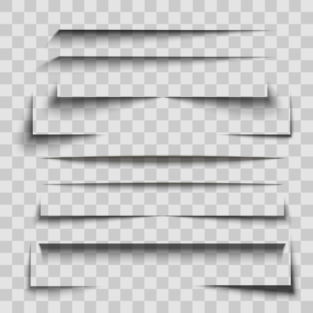 Gray stripes shadows set on transparent background graphic decoration style element for web. vector illustration