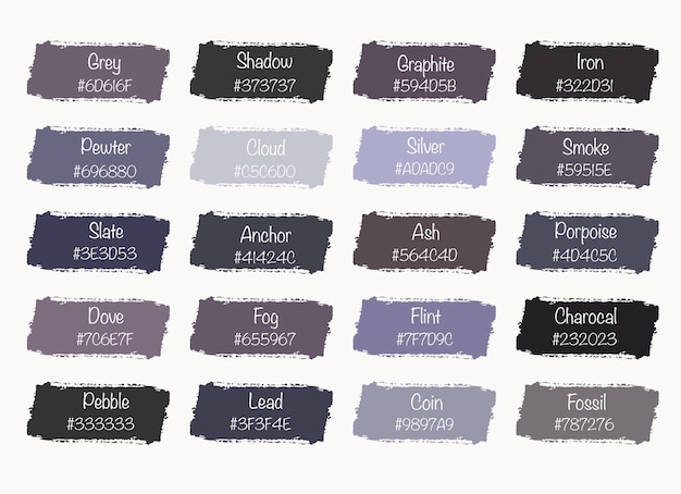 Vector gray tone color shade background with code and name