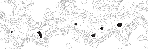 Серый векторный фоновый баннер имитация контурных линий географической карты