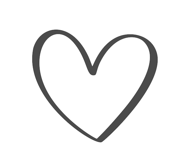 Gray Vector Valentines Day Hand getrokken kalligrafische hart vakantie ontwerpelement