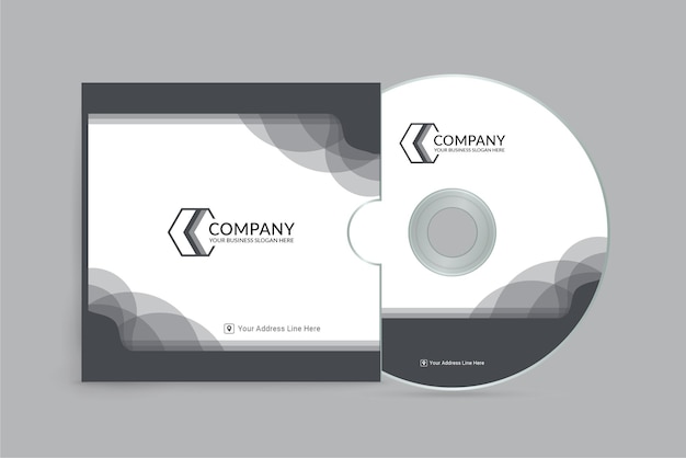 Gray waves shape CD cover template