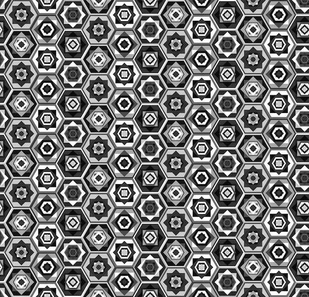 Gray and white hexagons pattern