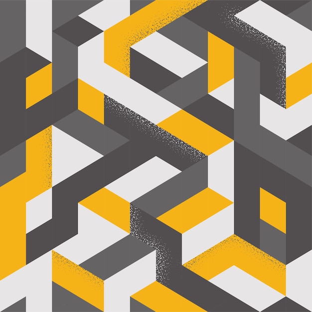 Gray yellow geometric seamless pattern