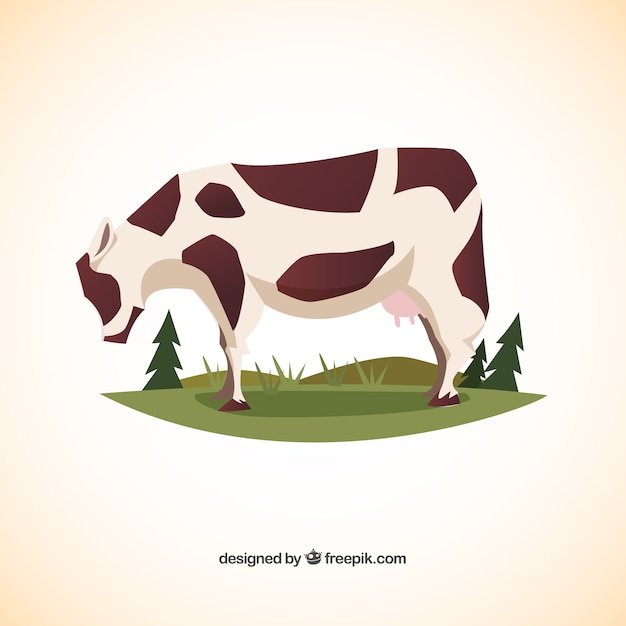 Vector grazing cow
