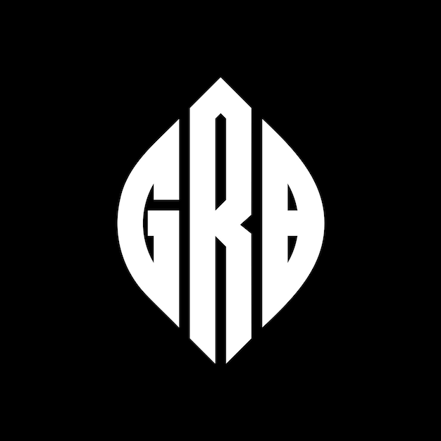 GRB 円形文字 ロゴ デザイン 円形と円形の形 GRB 円形文字 タイポグラフィックなスタイル 3つのイニシャルが円形のロゴを形成する GRB 圓形エンブレム 抽象モノグラム 文字マーク ベクトル