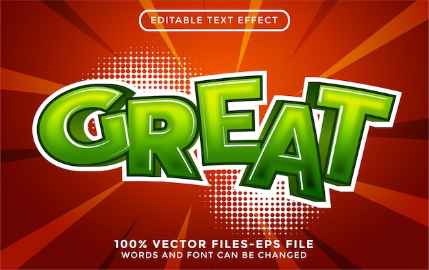 Great 3d text. editable text effect with cartoon style premium vectors