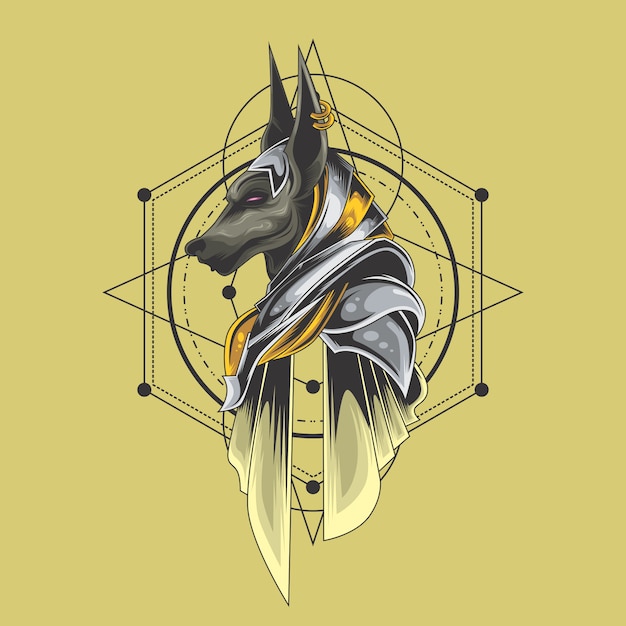 Vector great anubis sacred geometry