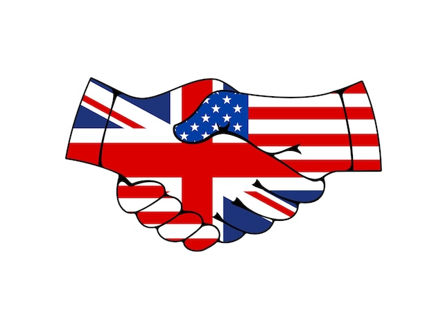 ベクトル イギリスとアメリカの握手旗条約