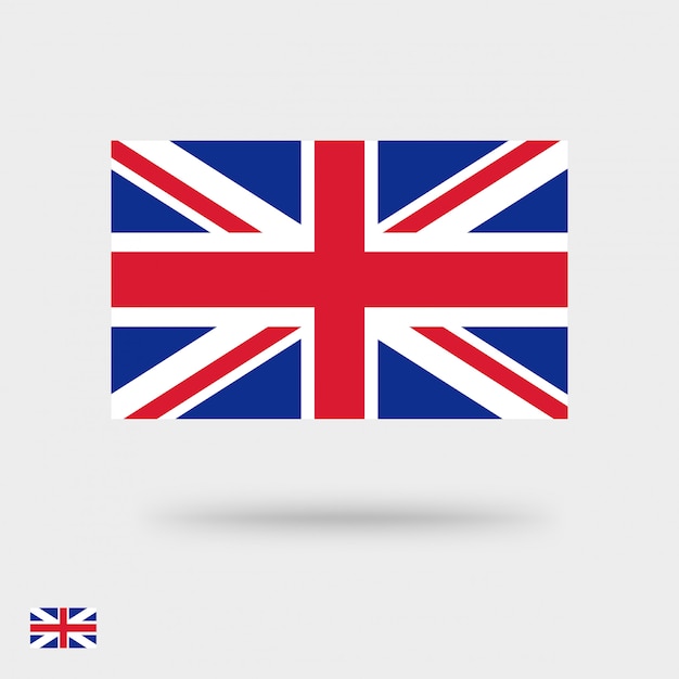 Great Britain flag  icon or United Kingdom symbol square pictogram flat design isolated