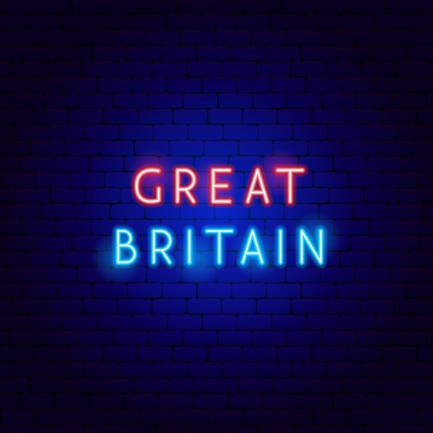 Great britain neon text