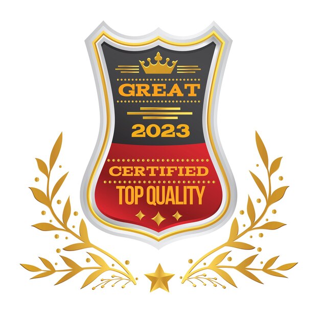 Vector great certified top quality award in illustrator