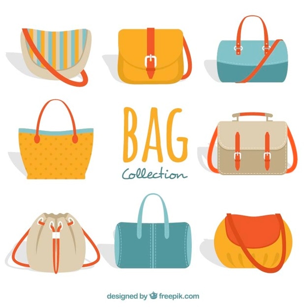 Vector great collection of colorful woman's bags