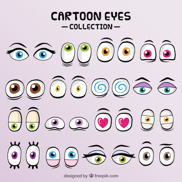 Vector great collection of expressive looks for cartoon