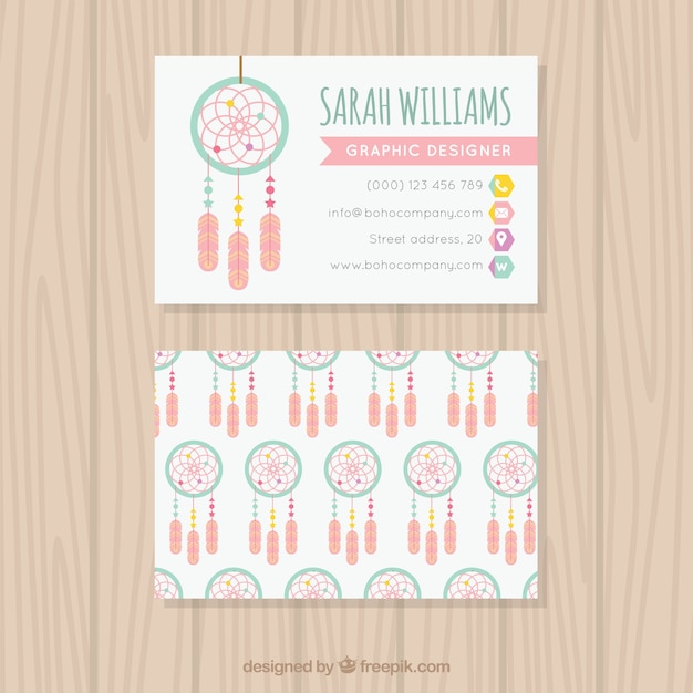 Great corporate card with dreamcatchers