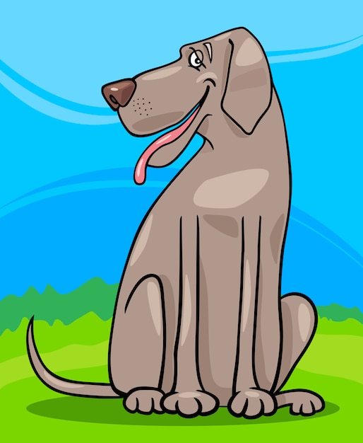 Vector great dane dog cartoon illustration