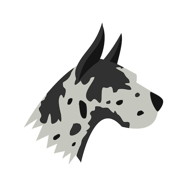 Great dane dog icon in flat style isolated on white background Animals symbol