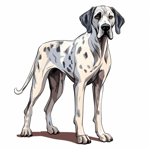 Vector great dane dog vector cartoon