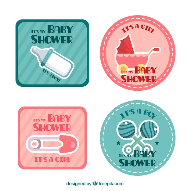 Great decorative labels with baby elements