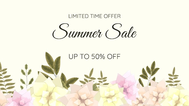 Great discount banner design abstract natural summer sale background