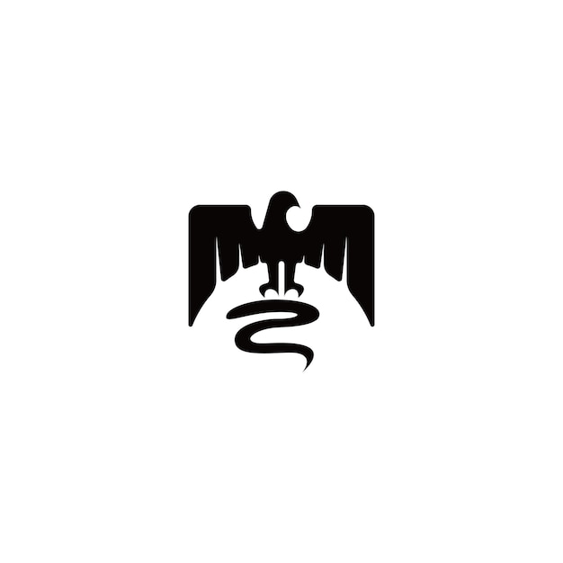 Great eagle hunting snake logo concept. vector illustration