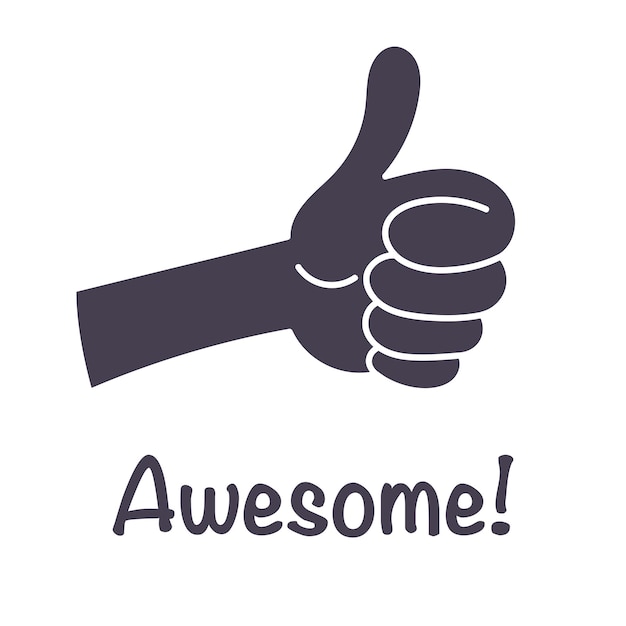 Vector great job thumbs up vector illustration isolated graphic