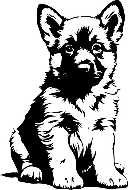 Vector great and lovely german shepherd dog vector art