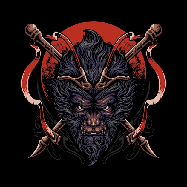 Vector the great monkey king illustration