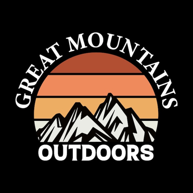 Great mountains outdoors t shirt design