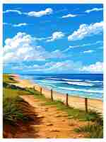 Vector great ocean walk australia vintage travel poster souvenir postcard portrait painting illustration