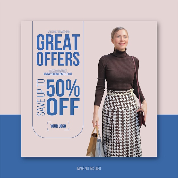 Great offers sale design post web template social media