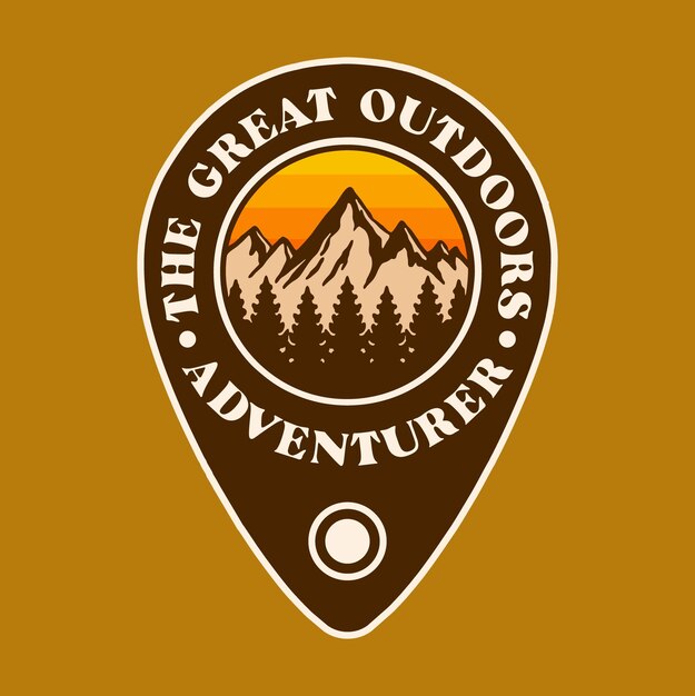 THE GREAT OUTDOORS ADVENTURE BADGE LOGO DESIGN VECTOR ILLUSTRATION