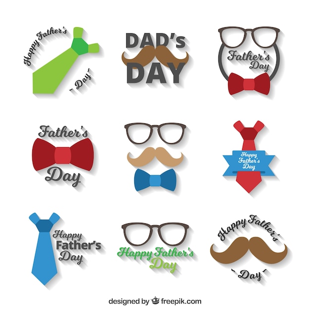 Great pack of flat stickers for father's day