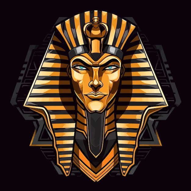 Vector great pharaoh in mascot esports and gaming logo design in illustration style