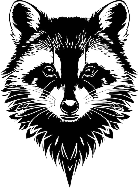 Great and powerful raccoon emblem art vector
