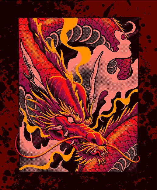 The great red dragon illustration vector