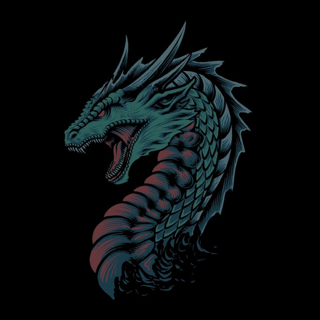 Vector the great red dragon illustration