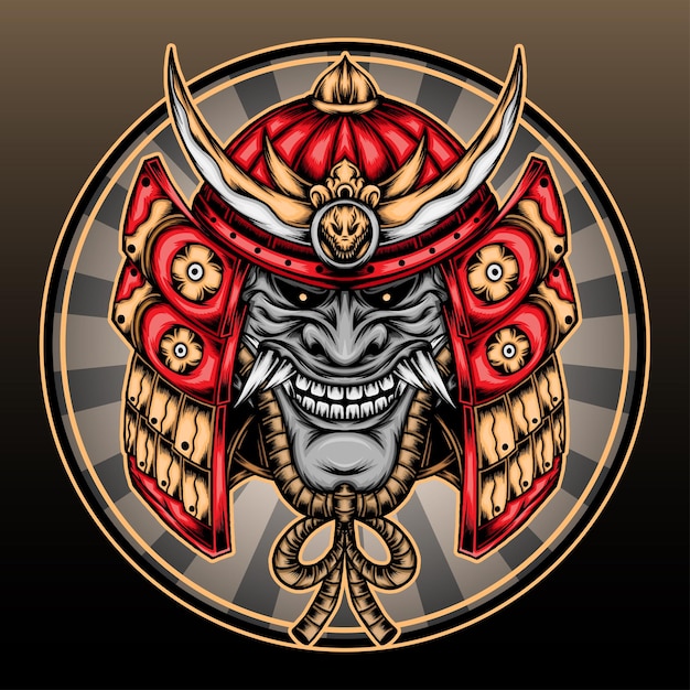 Vector great samurai helmet illustration.