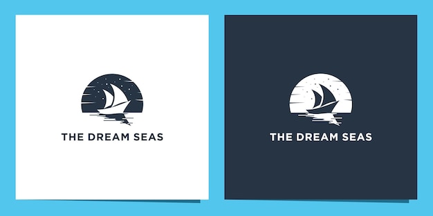 Great Ship logo template vector Illustration Minimalist logo design inspiration Premium Vector