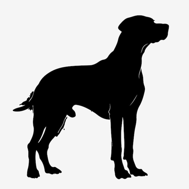 A Great Silhouettes of Shingle Dog White Background