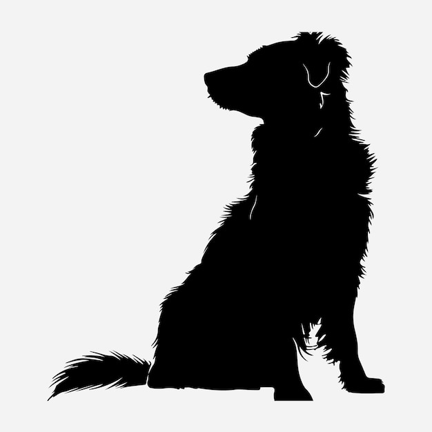 Vector a great silhouettes of shingle dog white background