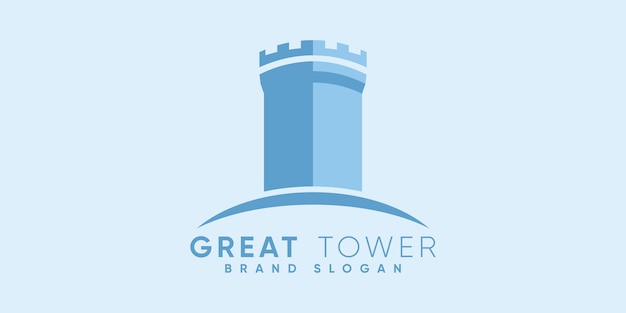 Great tower logo with modern design premium vector
