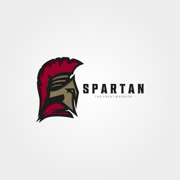 Vector the great warrior of spartan logo icon vector vintage illustration design